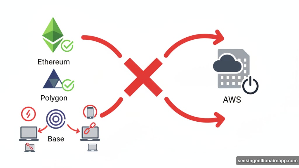 Blockchains kept running but AWS-powered gateways like Infura failed
