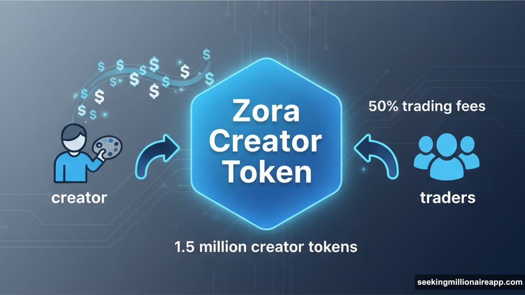 Creators earn fifty percent of trading fees on their tokens
