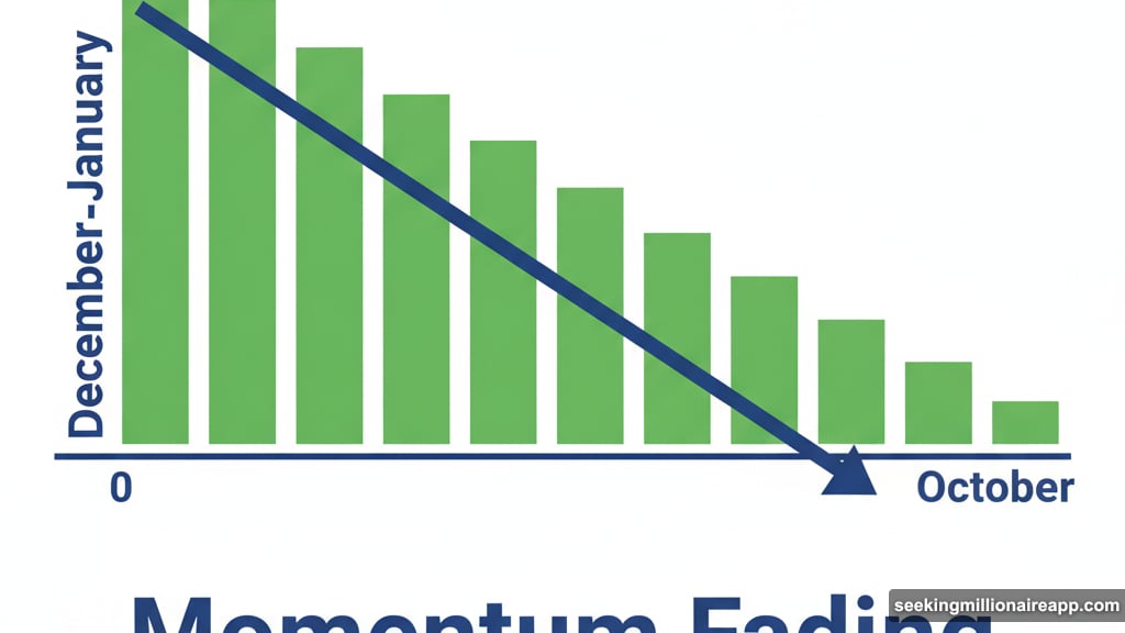 MACD histogram shows weaker bullish momentum with each attempt