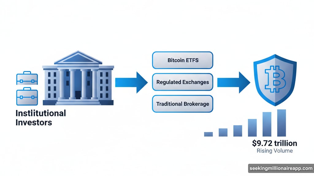 Institutional money flowing through ETFs and regulated exchanges bringing sustained demand