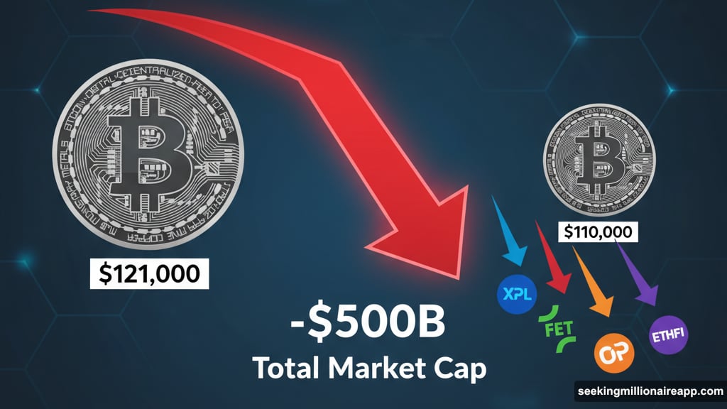 Bitcoin crashed from $121,000 to $110,000 wiping half trillion dollars