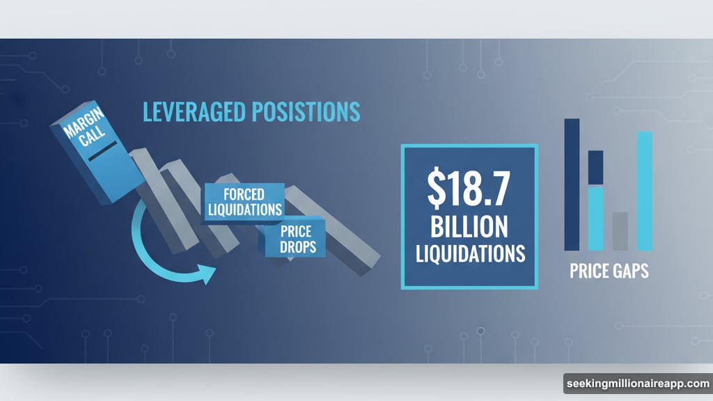 Forced selling from liquidations cascading through the system