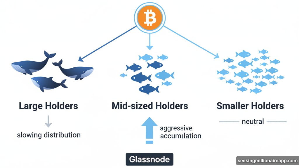 On-chain data shows big holders slowing selling while demand emerges