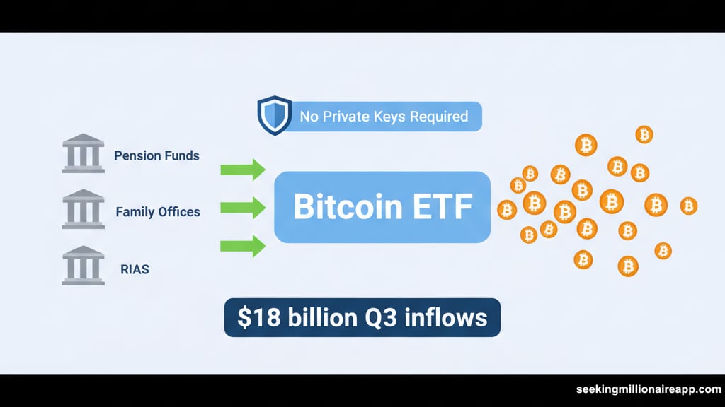 Institutions flooded Bitcoin ETFs with eighteen billion dollars in Q3