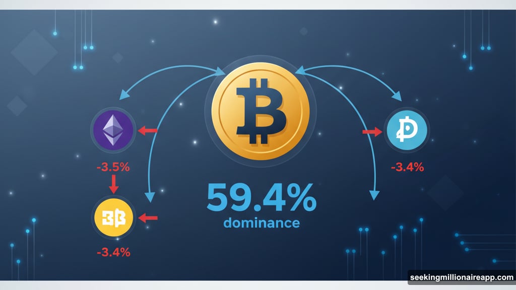 Bitcoin market share climbed above 59.4% for first time since August