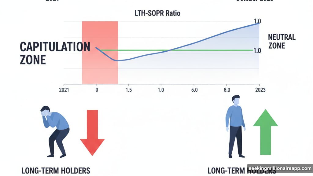 Long-term holders stopped capitulating compared to 2021 behavior