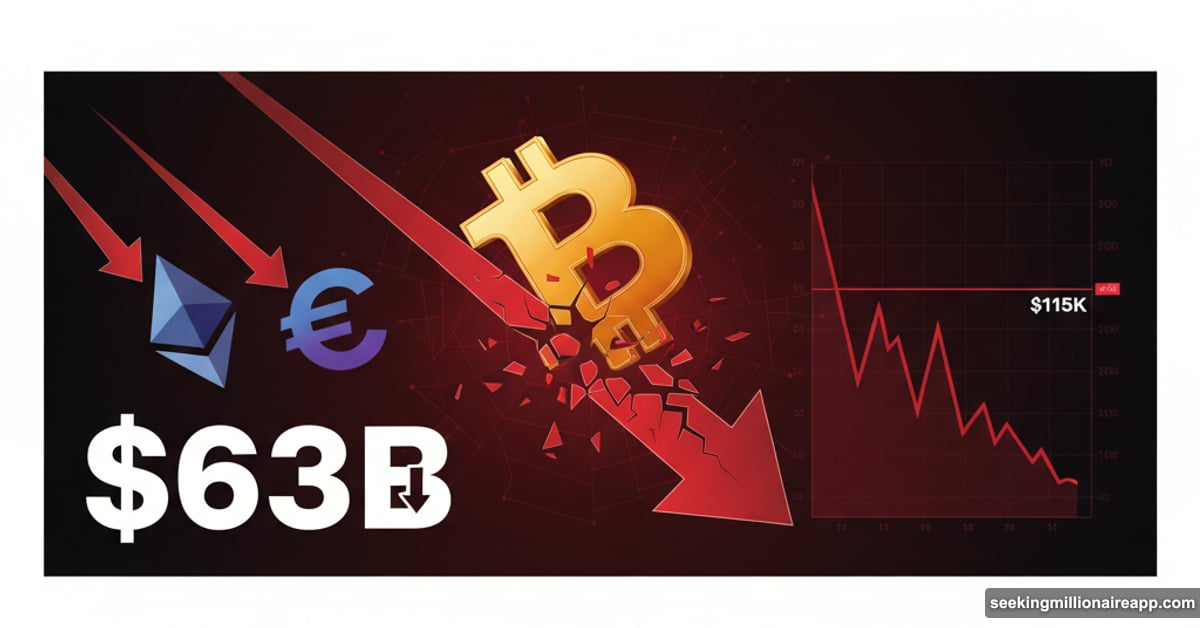 Bitcoin falling below $115K as crypto market loses $63 billion