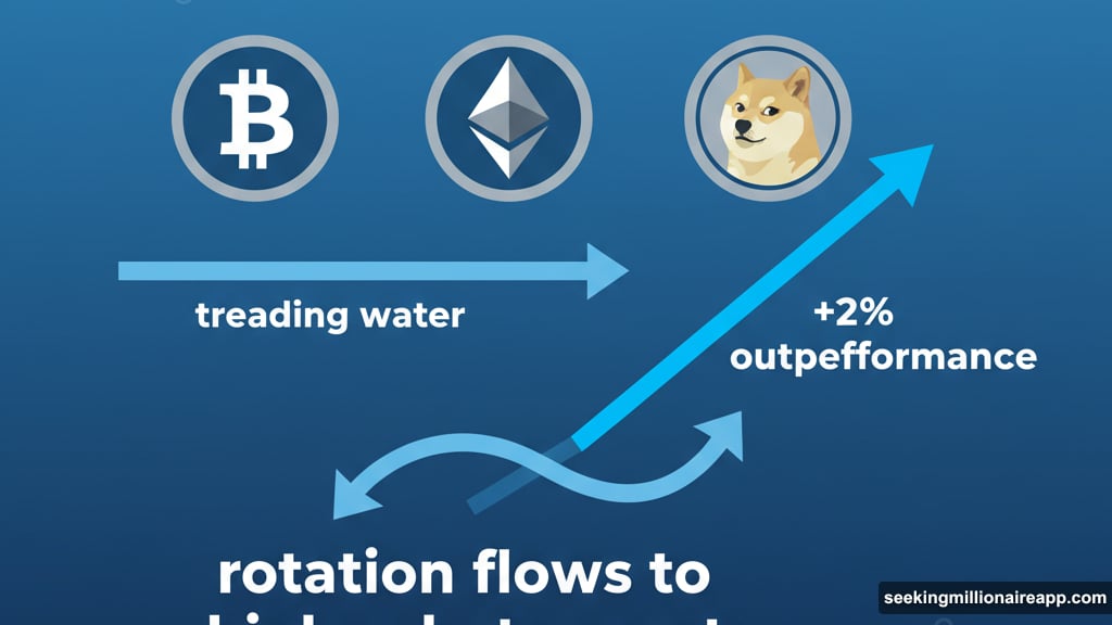 DOGE outperformed Bitcoin and Ethereum showing surprising relative strength