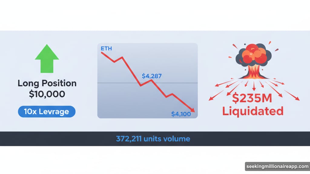 Leveraged ETH long positions trigger $235 million liquidation cascade