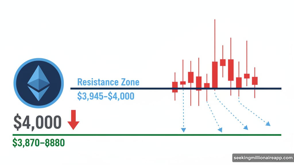 Ethereum faces strong resistance between $3,945 and $4,000 level