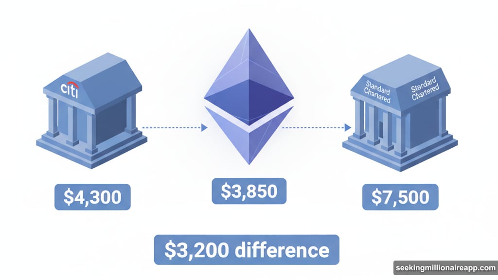 Banks disagree on Ethereum year-end targets by thirty-two hundred dollars
