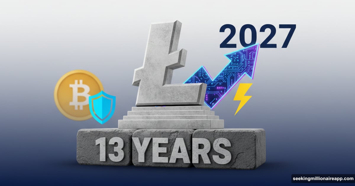 Litecoin coin standing strong with upward trend toward 2027 halving
