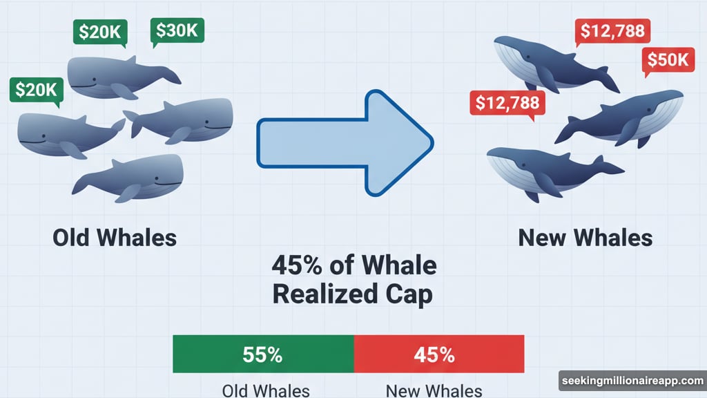 New whales control 45% of total Whale Realized Cap