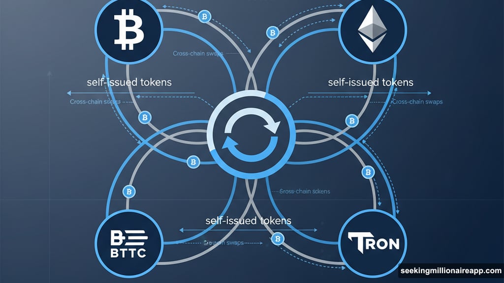 Cross-chain swaps between Bitcoin, Ethereum, BTTC, and Tron blockchains