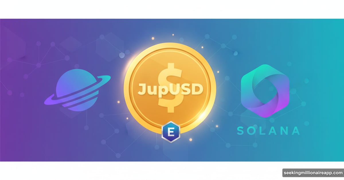 JupUSD stablecoin launch with Jupiter and Solana logos partnership