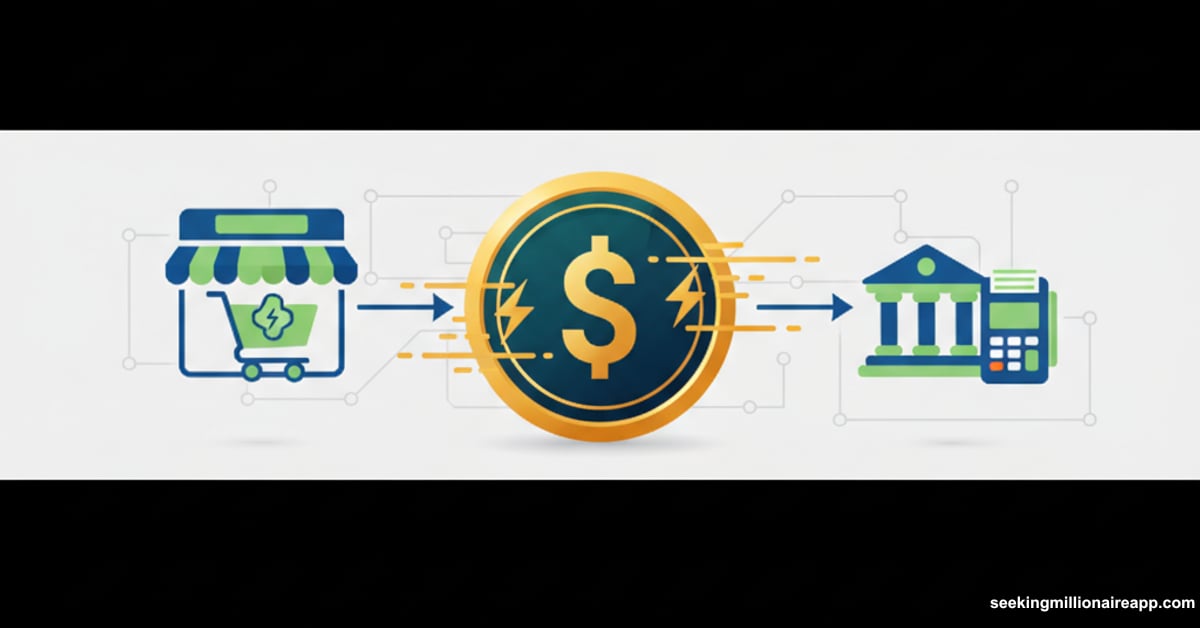 Stablecoin bridge connecting e-commerce shopping cart to traditional payment systems