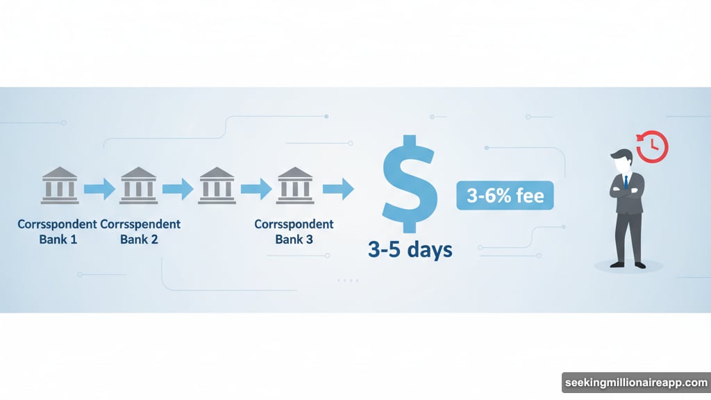 Cross-border payments bounce through multiple correspondent banks with delays