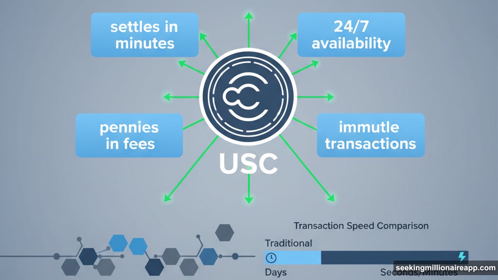 Circle USDC stablecoin enables instant verifiable value transfer on blockchain