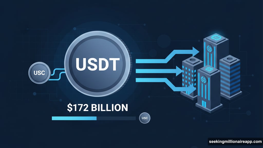 USDT dominates stablecoin market at over $172 billion in circulation