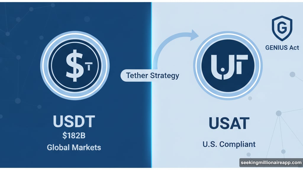 Tether maintains USDT globally while building compliant USAT for America