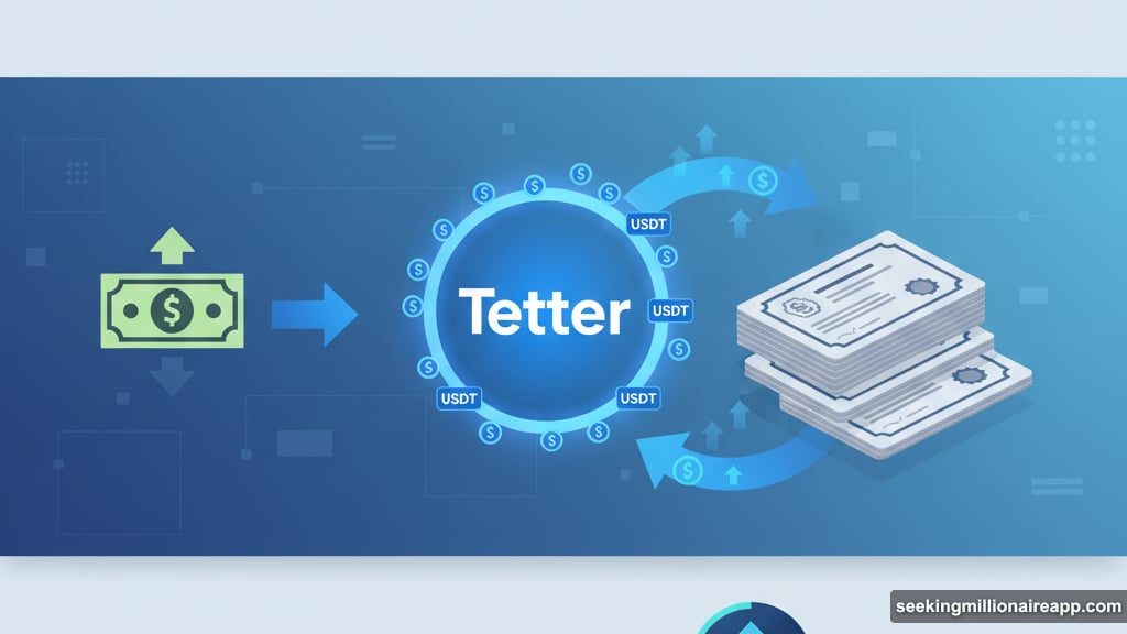 Tether's business model: users deposit dollars, company invests in bonds