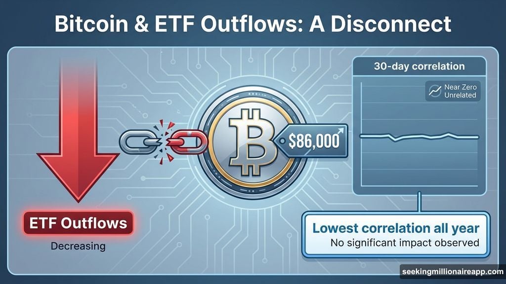 ETF flows and Bitcoin returns hit lowest correlation levels
