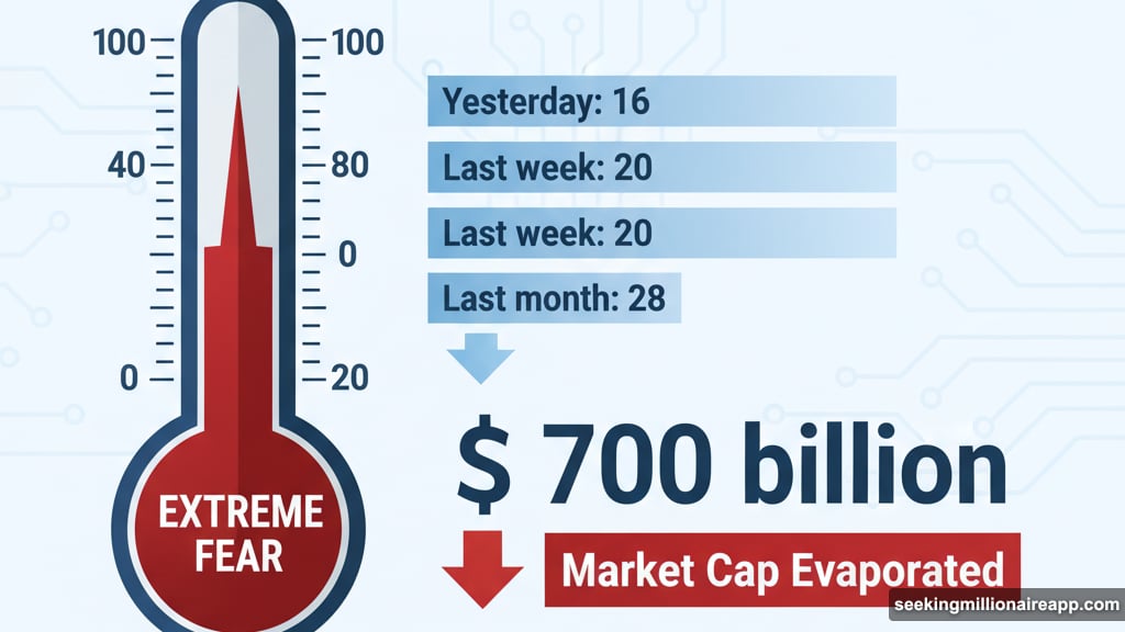 Fear and Greed Index crashed to ten showing extreme fear
