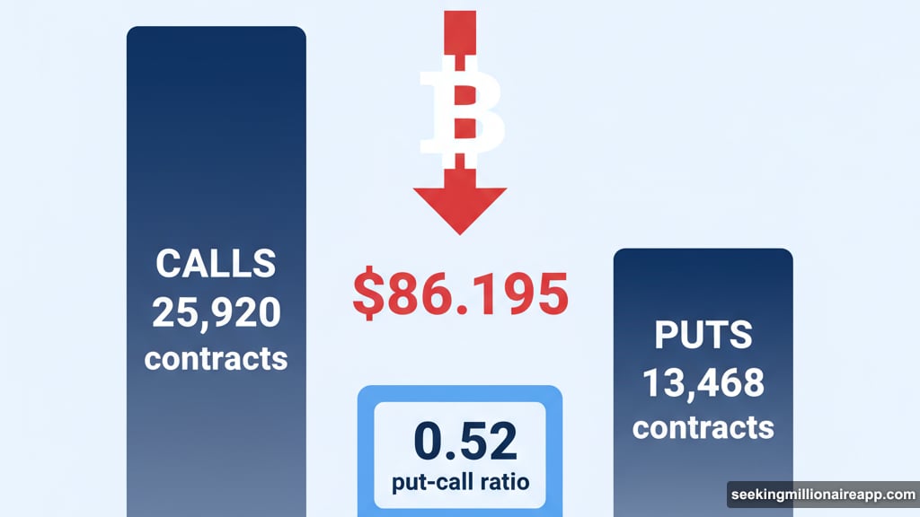 Bitcoin put-call ratio shows twice as many calls as puts