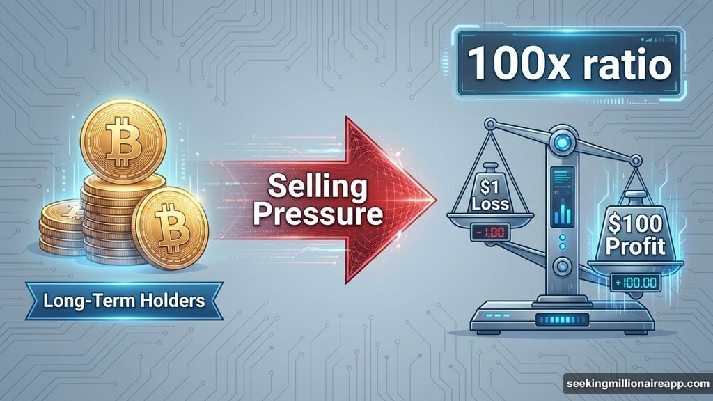 Long-term holders realize profits at alarming rate above 100x ratio