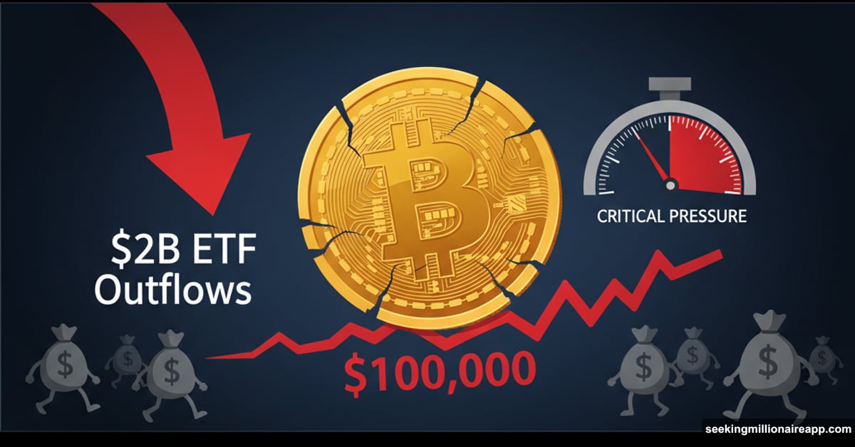 Bitcoin struggling above $100,000 line with $2 billion ETF outflows