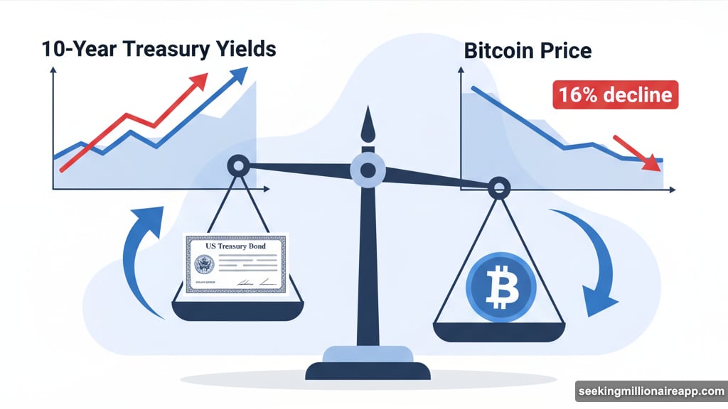 Rising Treasury yields pull investors away from volatile Bitcoin holdings