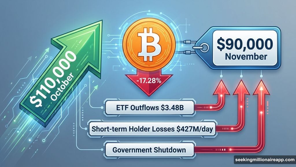 Bitcoin lost seventeen percent during its second worst month of 2025