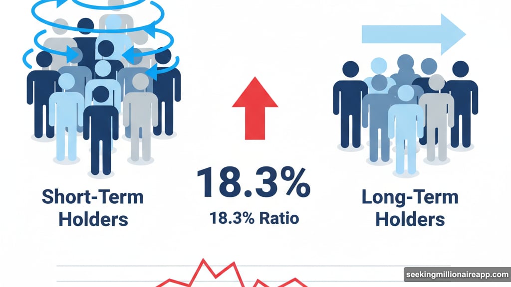 Short-term holders dominate market flipping positions faster than Bitcoin momentum