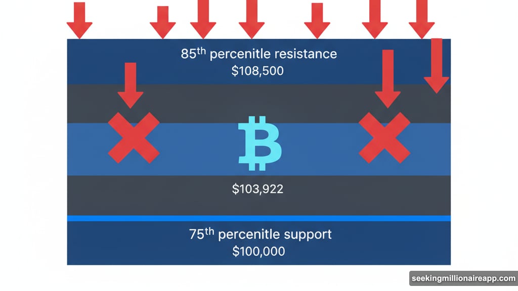 Bitcoin trapped below $108K resistance after multiple failed breakout attempts