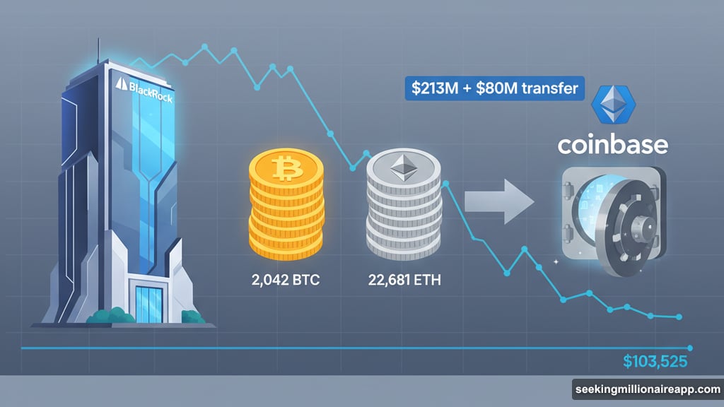 BlackRock transferred 2,042 BTC and 22,681 ETH to Coinbase exchange