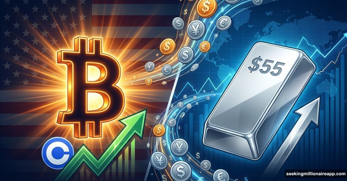 Bitcoin and silver rising simultaneously with US demand returning
