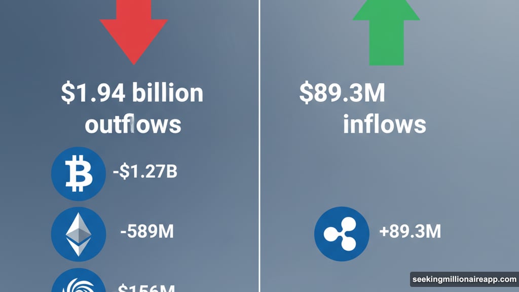 XRP attracted eighty-nine million while Bitcoin and Ethereum hemorrhaged capital