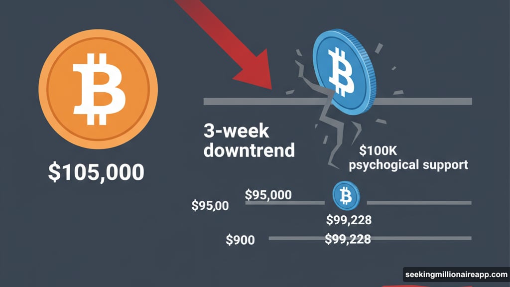 Bitcoin crashes through $100K support after three-week downtrend