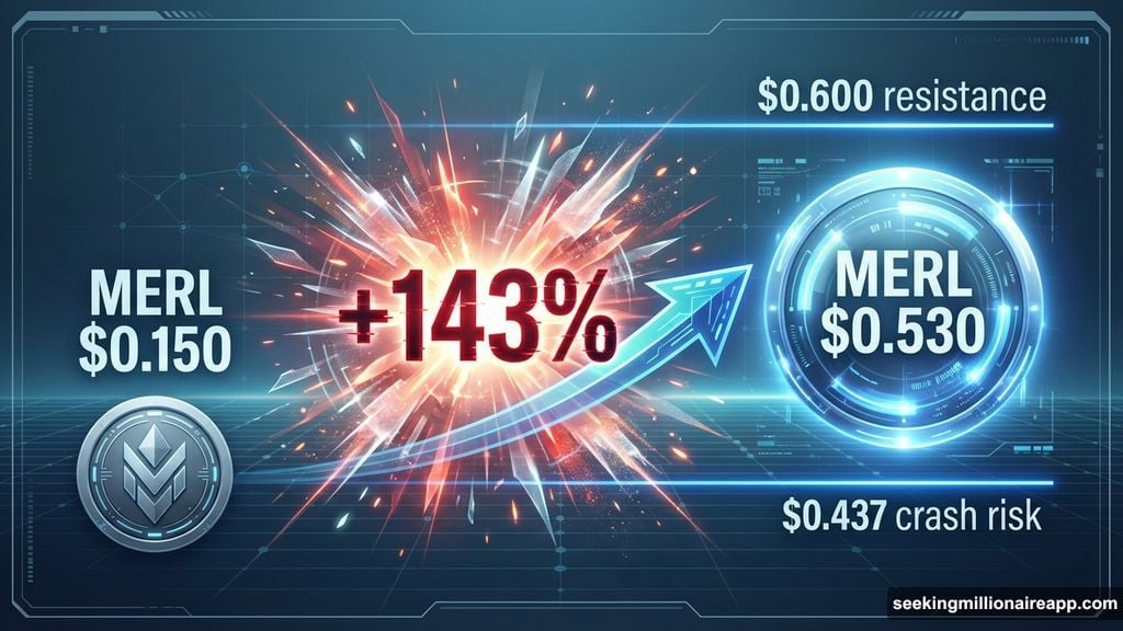 Merlin Chain surged 143% in 24 hours reaching $0.530 from obscurity