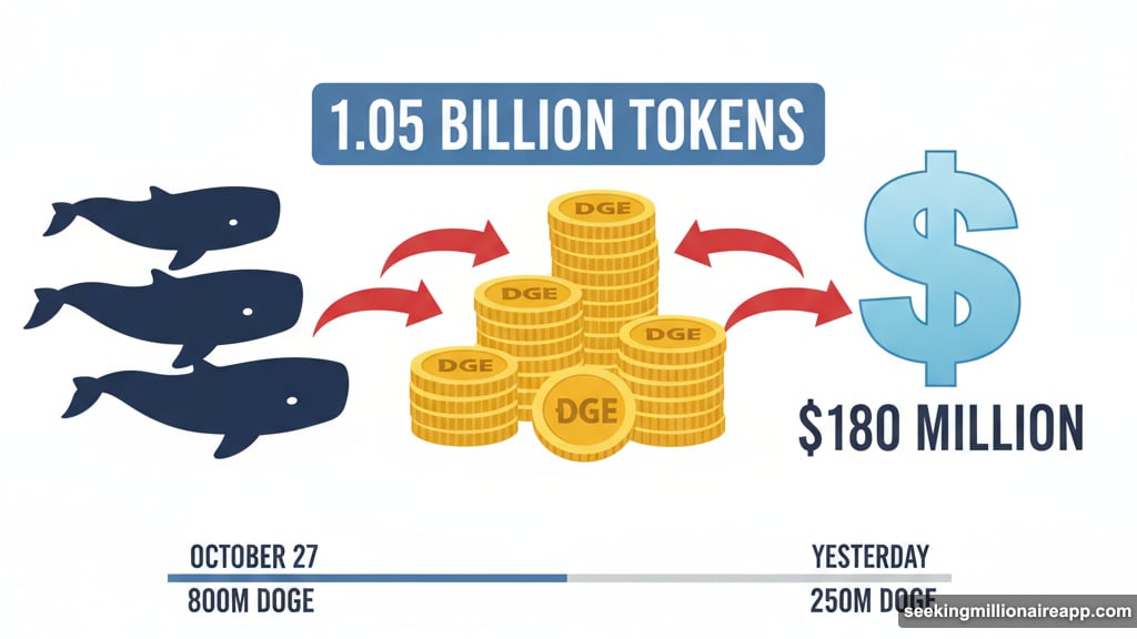 Dogecoin whales sold 1.05 billion DOGE tokens worth $180 million