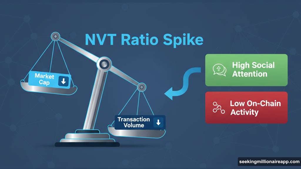 NVT ratio compares market cap against actual transaction volume metrics