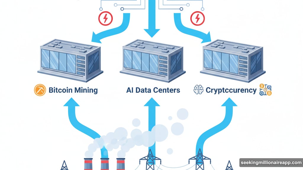 Bitcoin mining consumes massive amounts of electricity from power grids