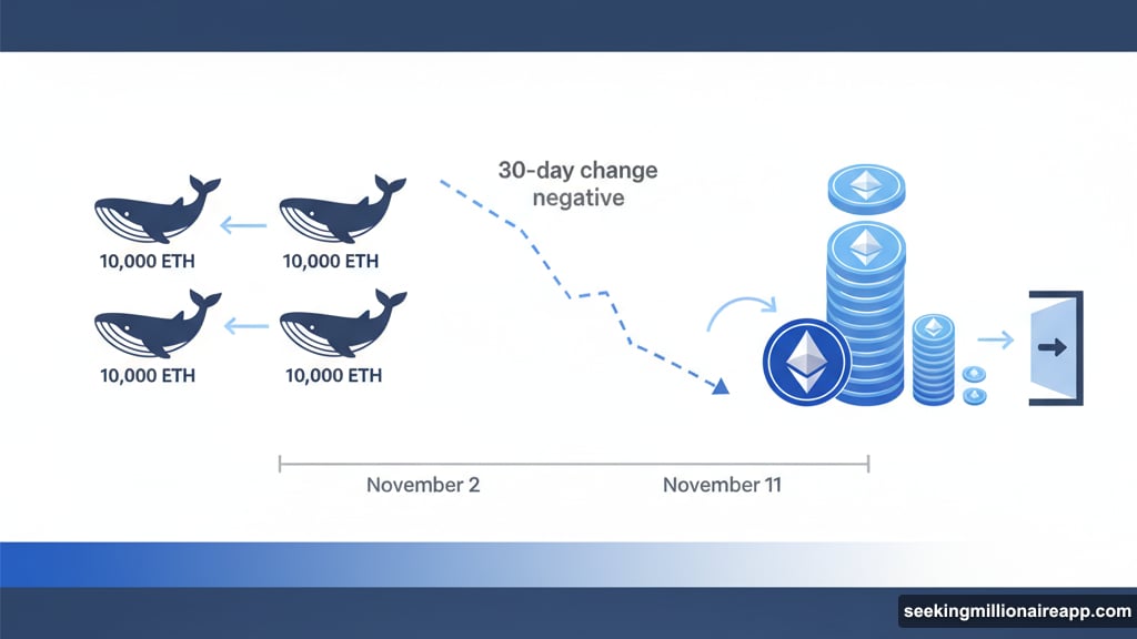 Whale wallets holding over ten thousand ETH continue dumping
