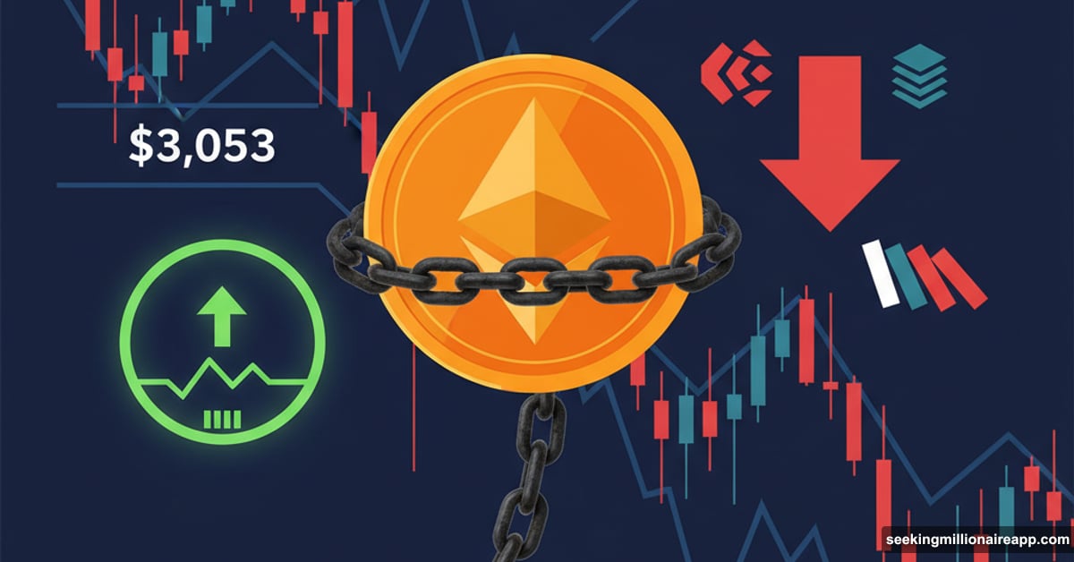 Ethereum coin anchored down by liquidation pressure despite bottom signals