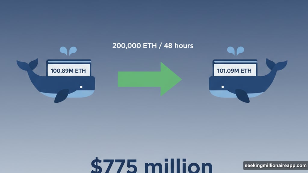 Ethereum whales accumulated 200,000 ETH worth $775 million in 48 hours