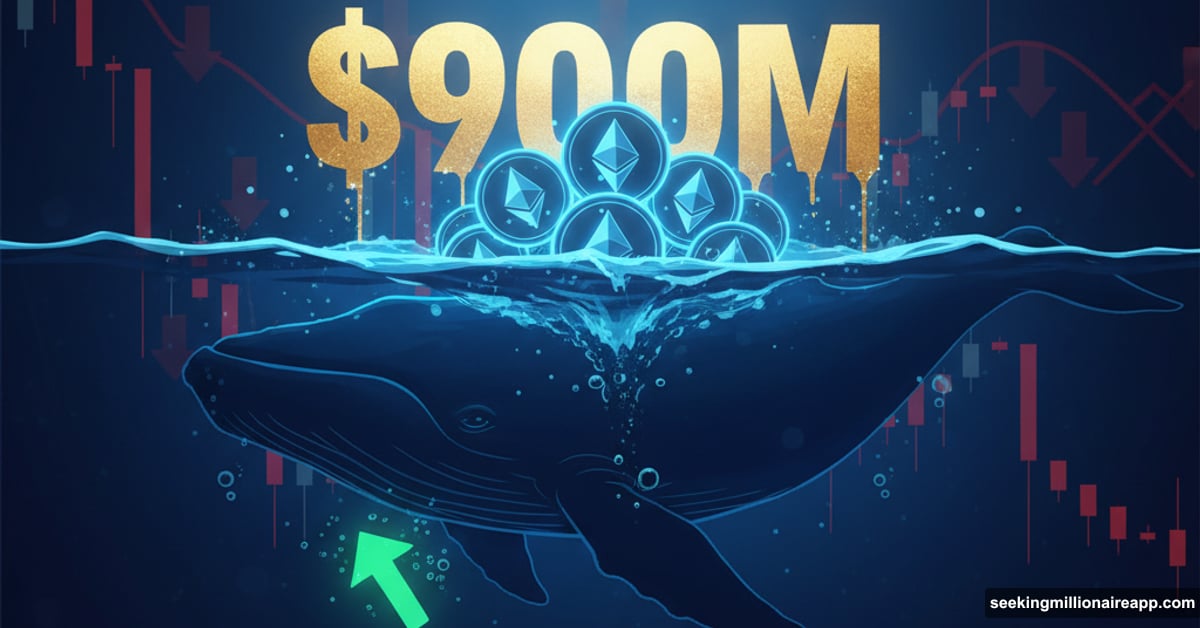 Ethereum whale carrying coins with charts showing bearish signals