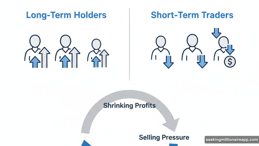 Long-term holders face shrinking profits creating dangerous feedback loop