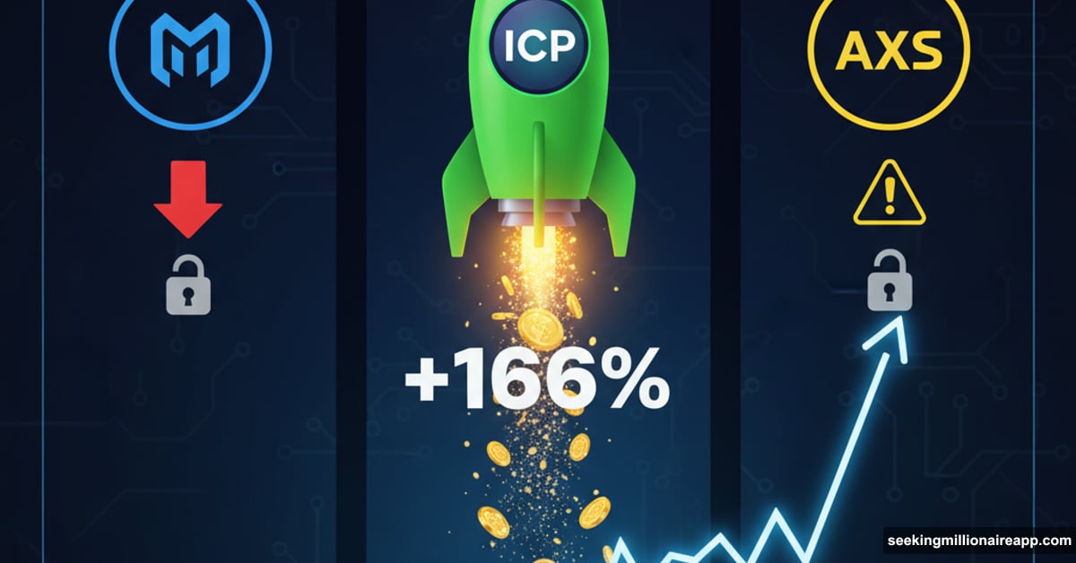 Internet Computer surges 166% upward while Movement and Axie face challenges
