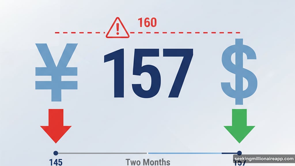 Yen weakened from 145 to 157 approaching intervention territory