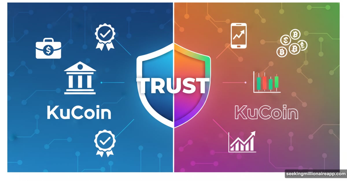 Split shield merging institutional and retail crypto trading symbols